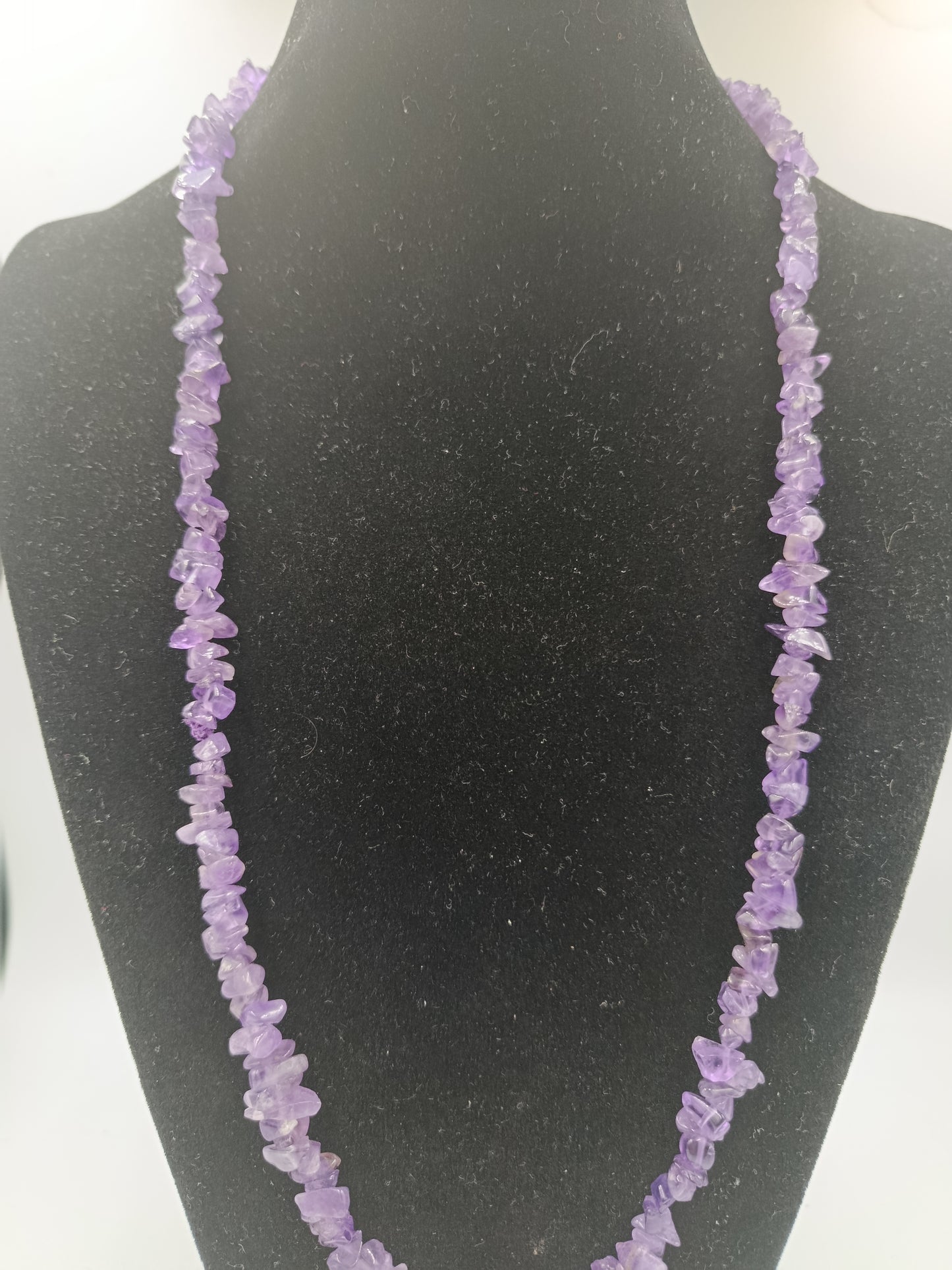 Elegante Amethyst-Edelsteinkette in Splitteroptik