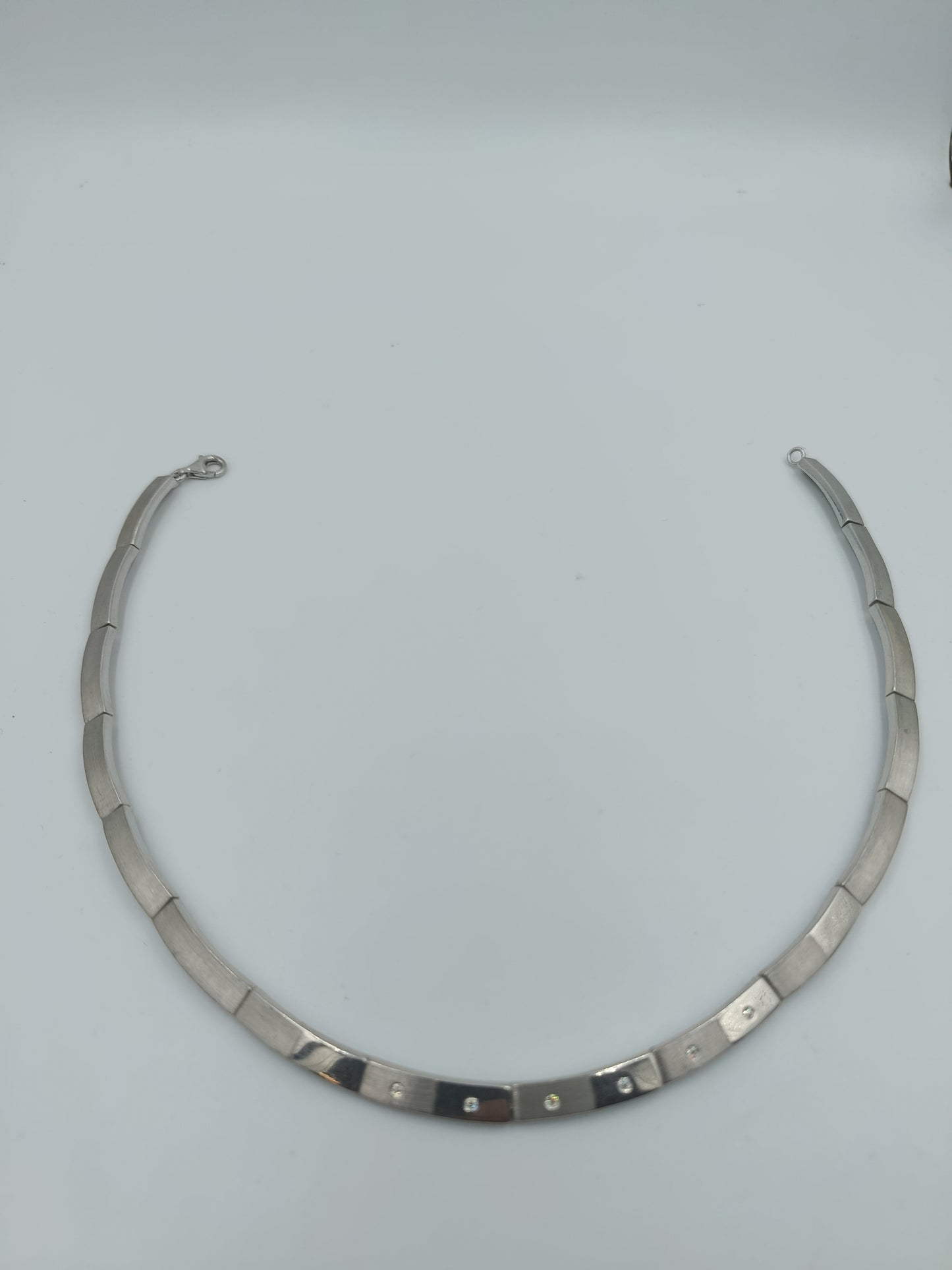 Elegantes Collier aus 925er Silber mit Ziersteinen Kette Silber