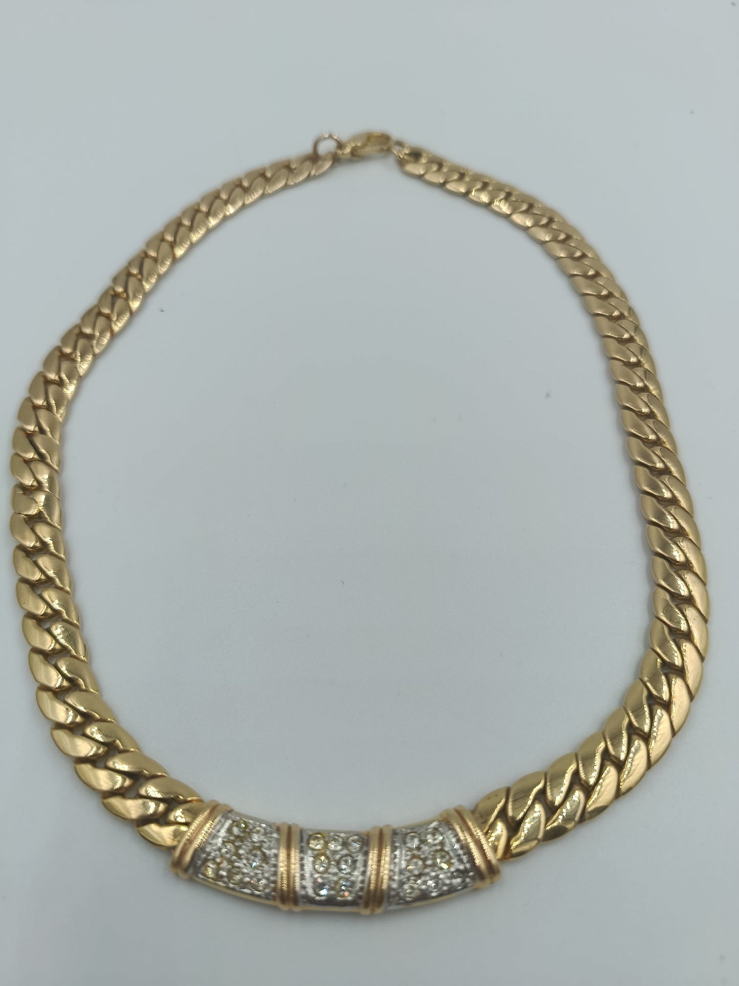 Elegantes Collier im Ketten-Design mit funkelnder Zierapplikation