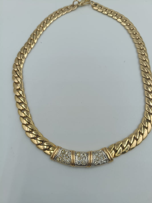 Elegantes Collier im Ketten-Design mit funkelnder Zierapplikation