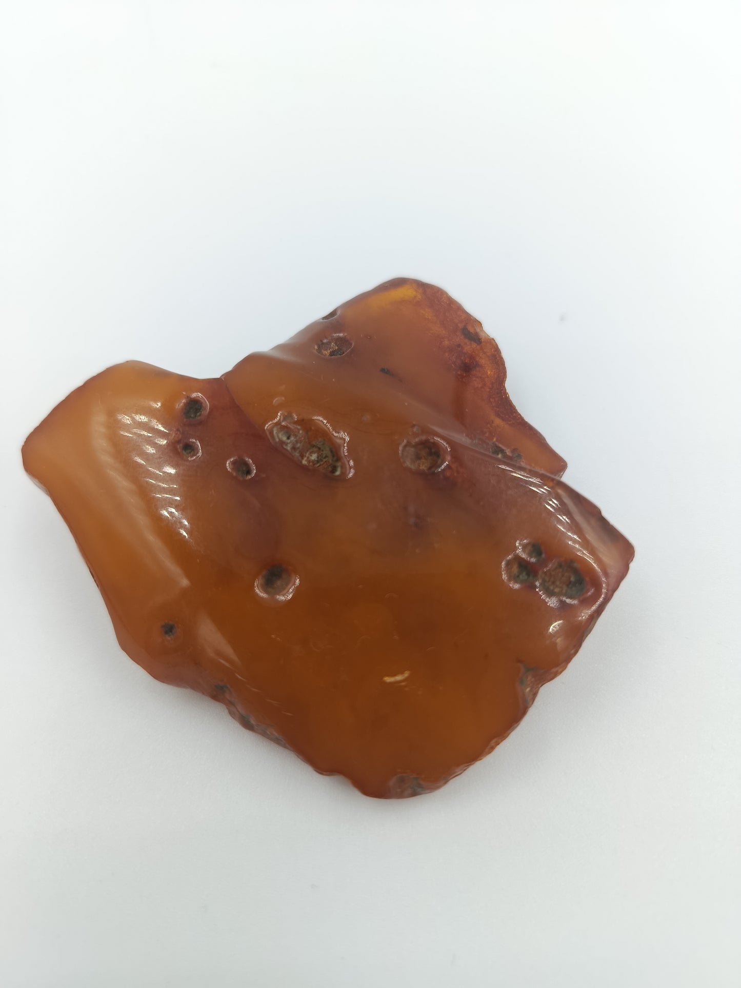 Große Bernstein-Brosche im warmen Orangeton