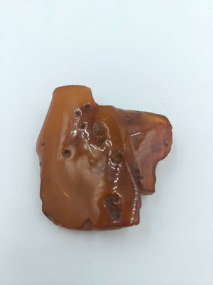 Große Bernstein-Brosche im warmen Orangeton