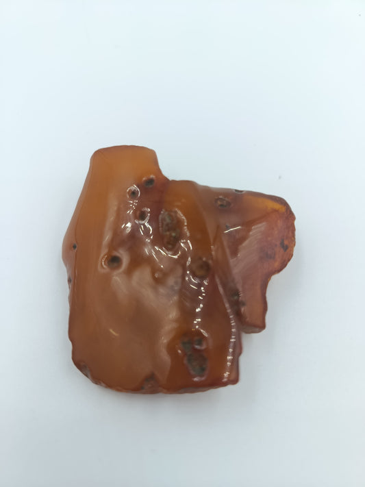 Große Bernstein-Brosche im warmen Orangeton