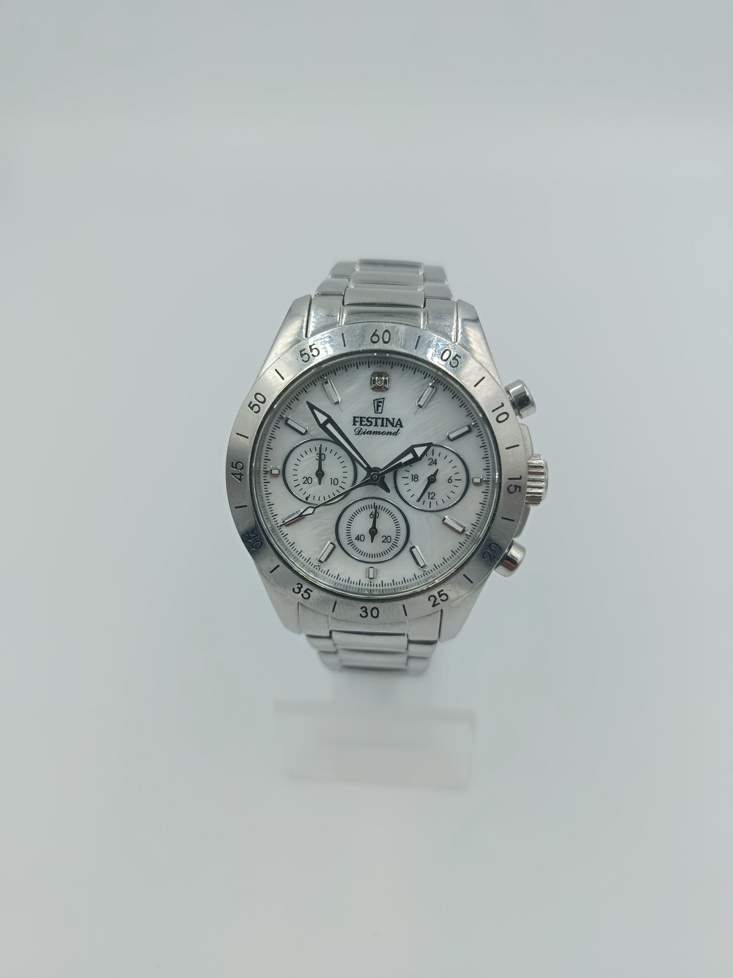 Uhr Festina Chronograph Diamond mit Perlmutt-Zifferblatt
