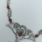 Antike Silberkette mit roten Glassteinen