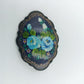 Handbemalte Vintage-Brosche mit Blumenmotiv
