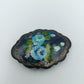 Handbemalte Vintage-Brosche mit Blumenmotiv