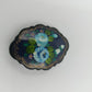 Handbemalte Vintage-Brosche mit Blumenmotiv