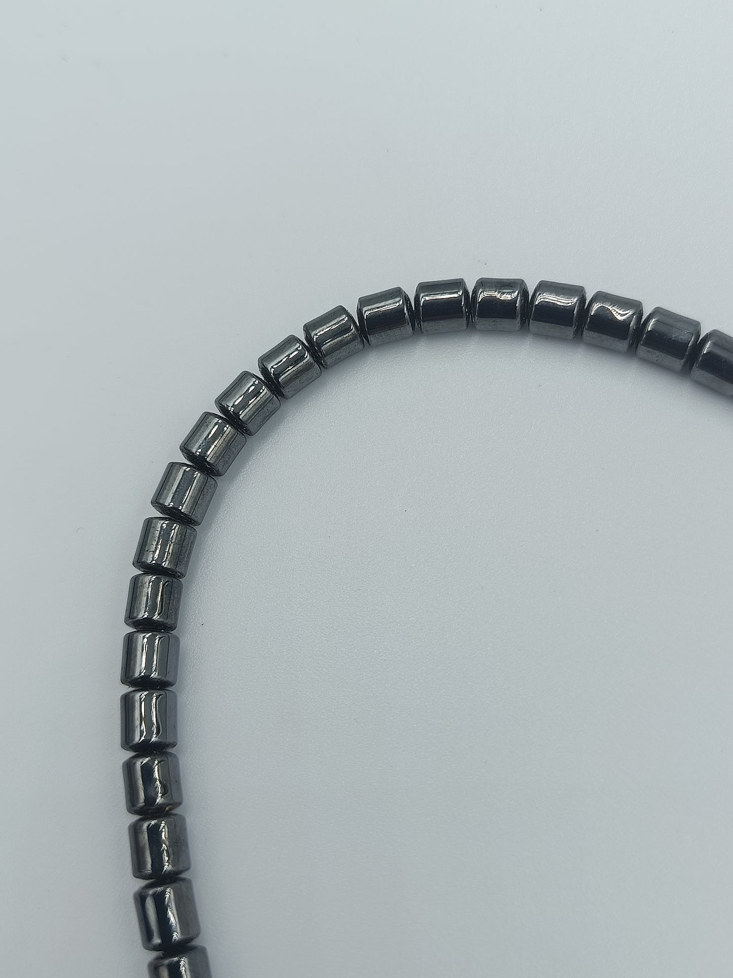 Hämatit-Perlenkette mit Perlenimitat & Strass