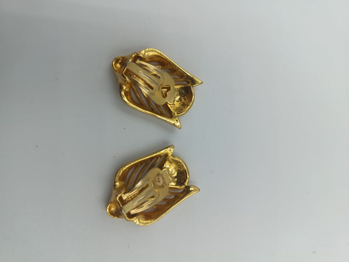 Vintage Clip-Ohrringe in Gold mit Strass