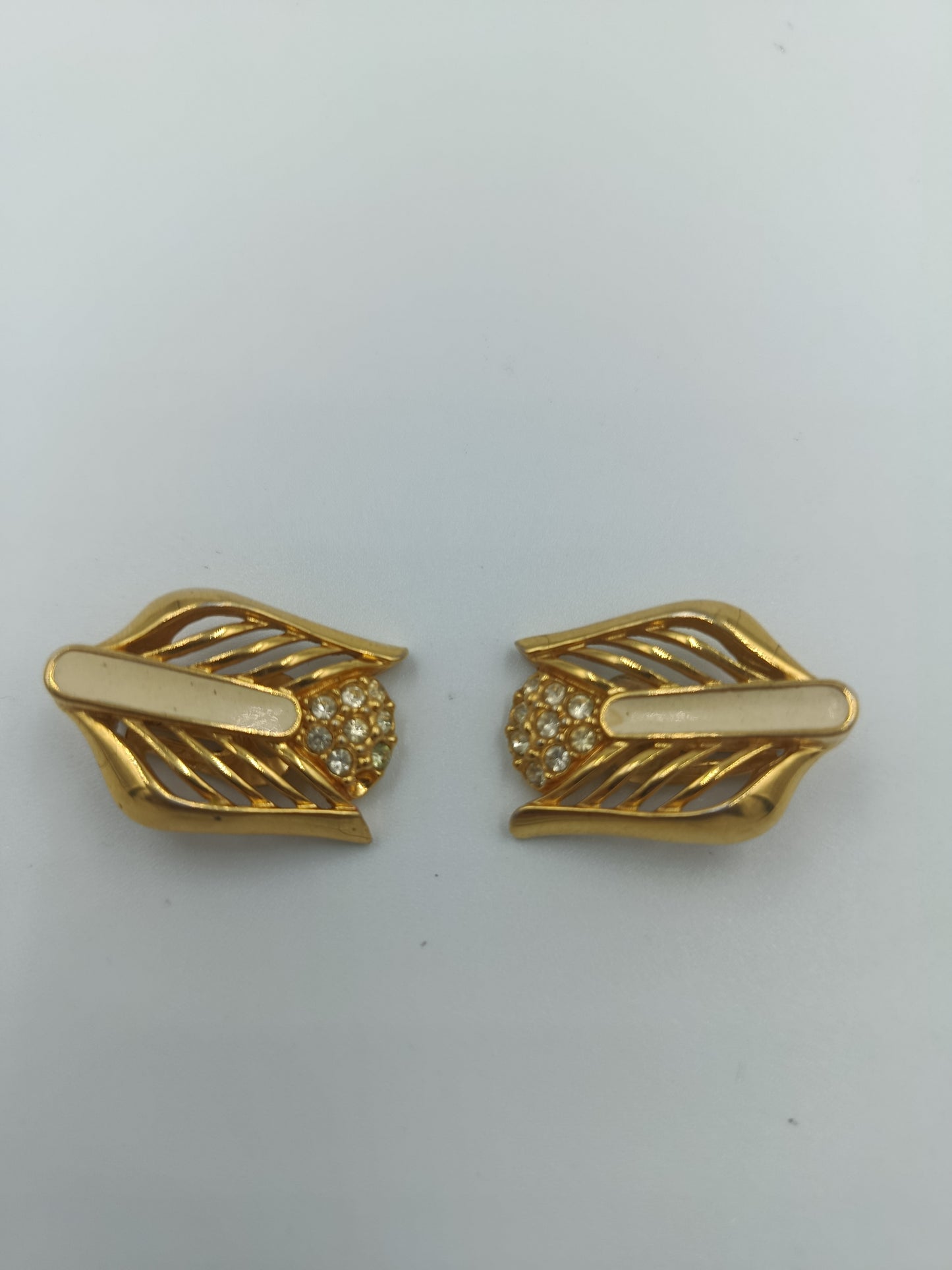 Vintage Clip-Ohrringe in Gold mit Strass