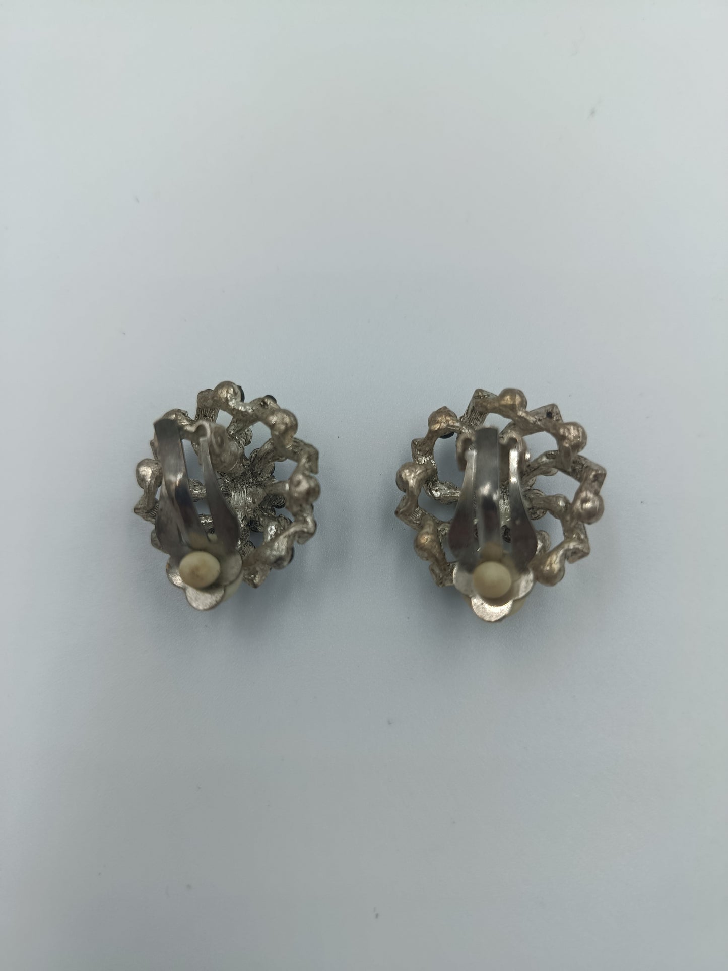 Vintage Clip-Ohrringe mit schwarzen Strasssteinen