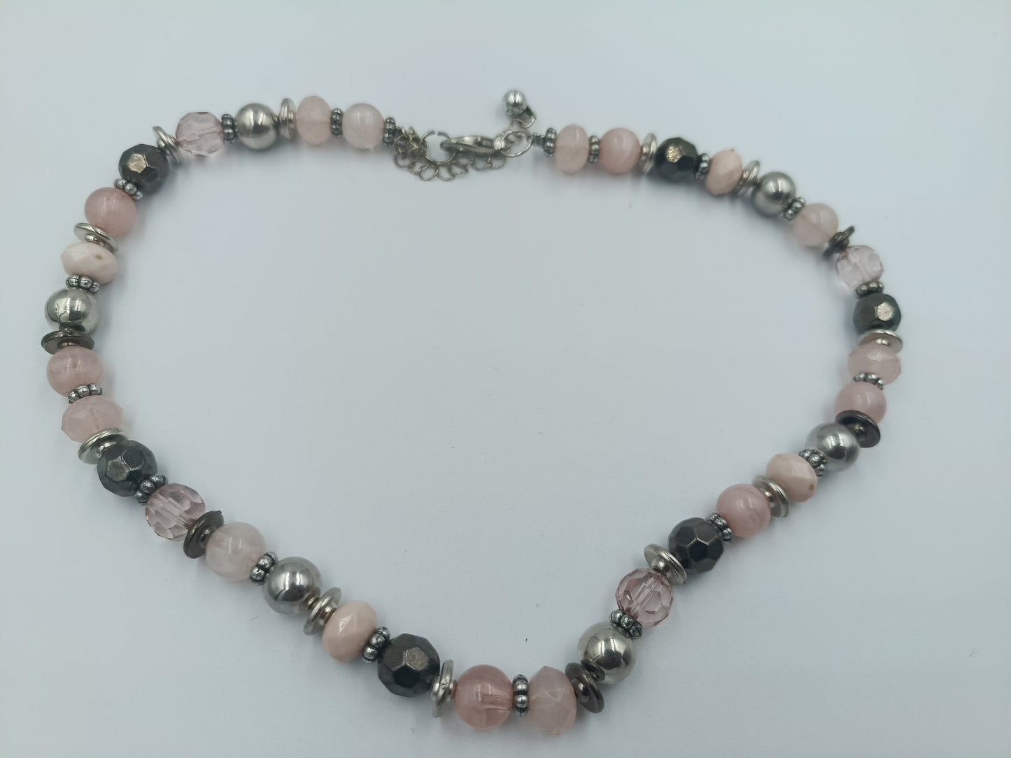 Halskette mit Rosenquarz-Perlen