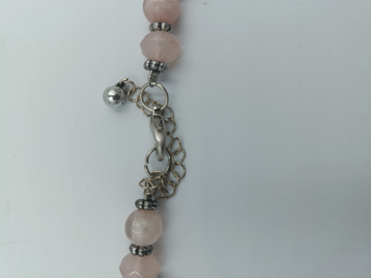 Halskette mit Rosenquarz-Perlen