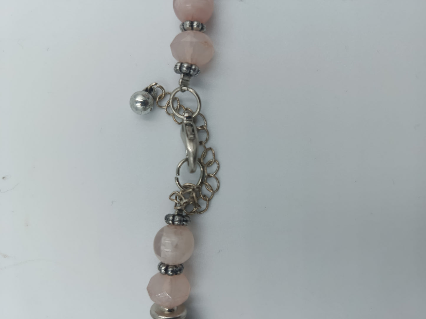 Halskette mit Rosenquarz-Perlen