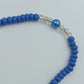 Blaue Perlenkette mit Glas-Elementen