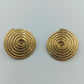 Goldfarbene Vintage Ohrclips, Rund mit Kreisdesign