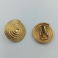 Goldfarbene Vintage Ohrclips, Rund mit Kreisdesign