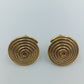 Goldfarbene Vintage Ohrclips, Rund mit Kreisdesign