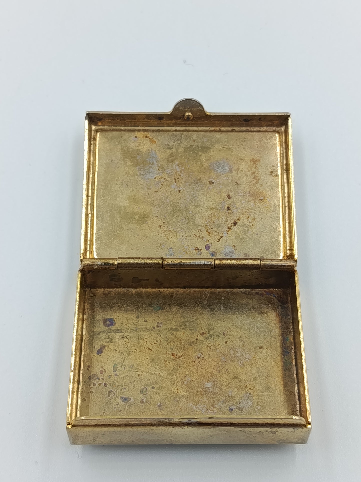 Rechteckige Pillendose mit Rosendekor