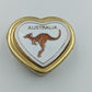 Herzförmige Pillendose „Australia“ mit Känguru-Motiv