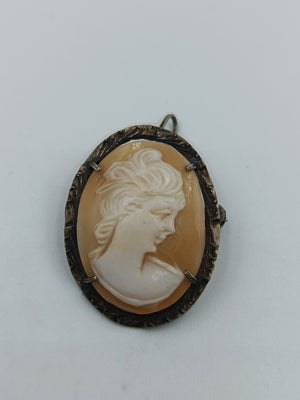Antike Muschelkamee-Brosche/Pendant