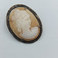 Antike Muschelkamee-Brosche/Pendant