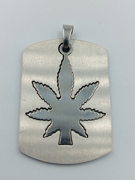 Edelstahl-Anhänger mit Blatt-Design