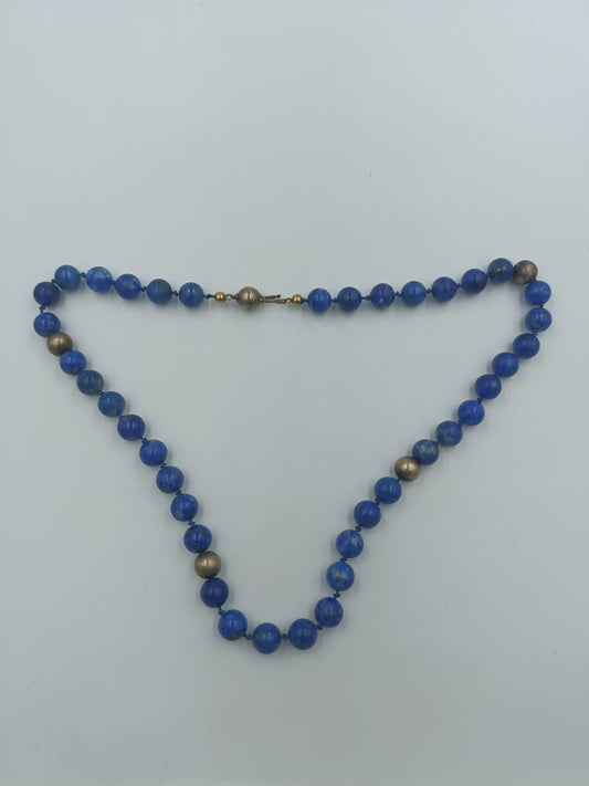 Lapis Lazuli Kette mit 585er Goldverschluss