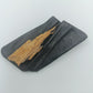 Vintage Lederbrosche mit Holz-Intarsie