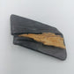 Vintage Lederbrosche mit Holz-Intarsie