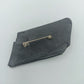 Vintage Lederbrosche mit Holz-Intarsie