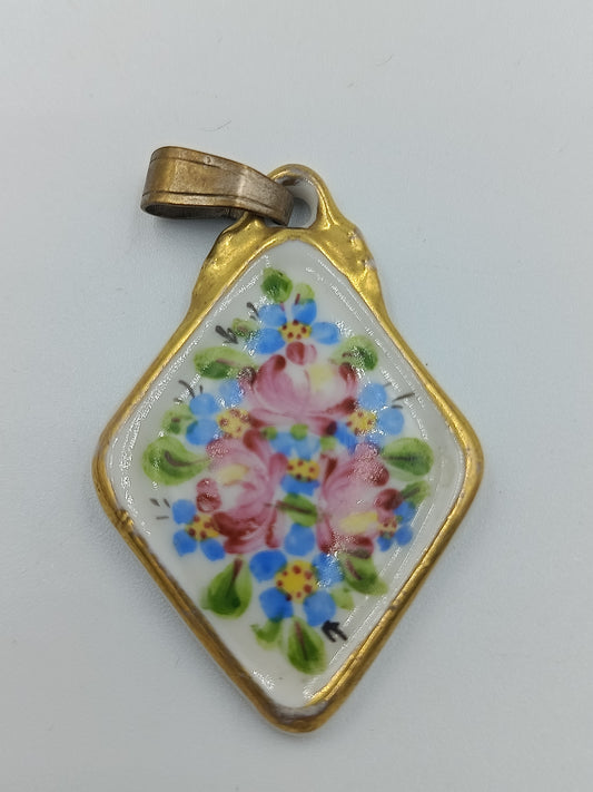 Handbemalter Porzellananhänger