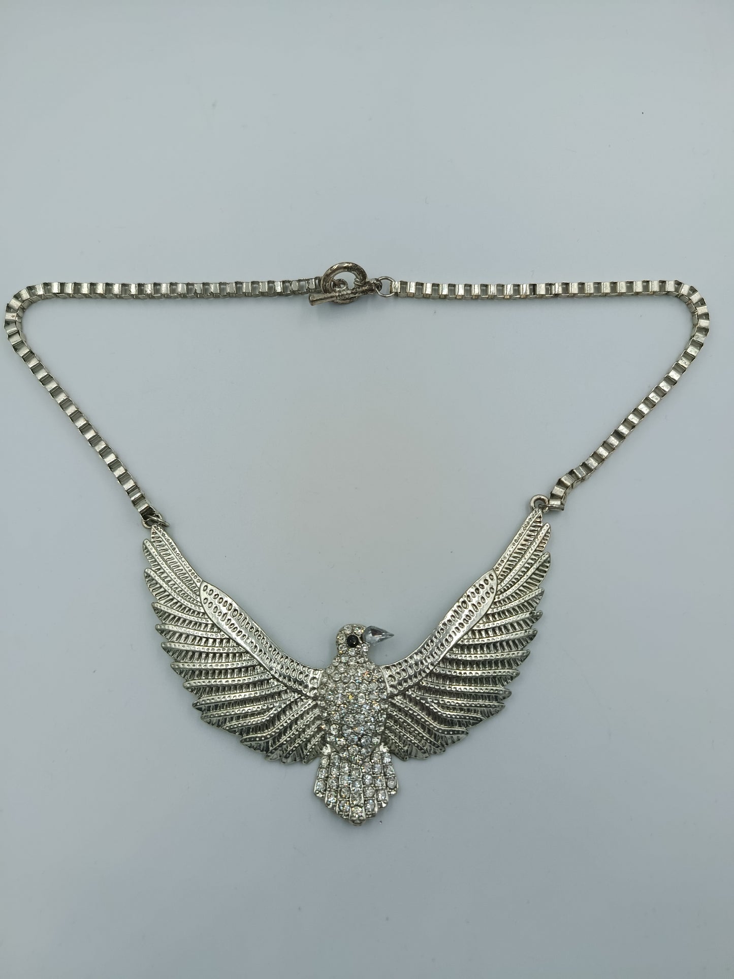 Statement-Collier mit Strass-Vogelmotiv