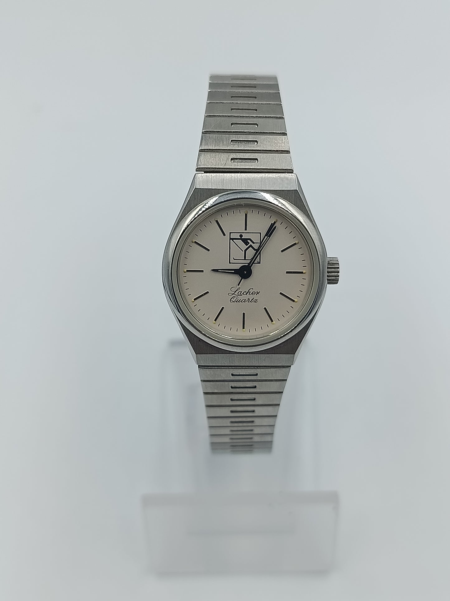 Lacher Quartz Armbanduhr aus Edelstahl