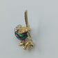 Vogel-Brosche mit Emaille und Strass