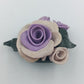 Handgefertigte Brosche mit Rosenmotiv