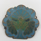 Antike Cloisonné-Brosche in Blau & Grün