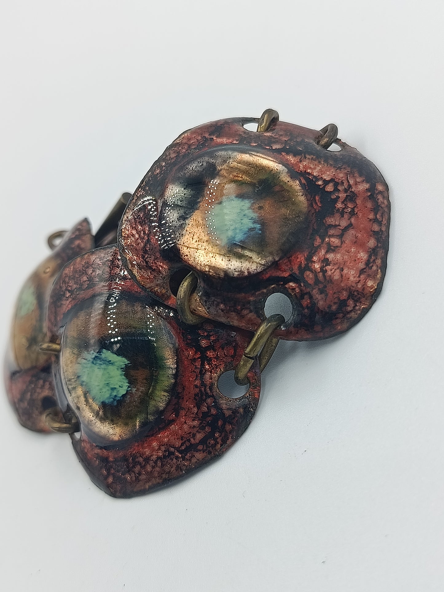 Vintage Kupferarmband mit Emaille-Elementen