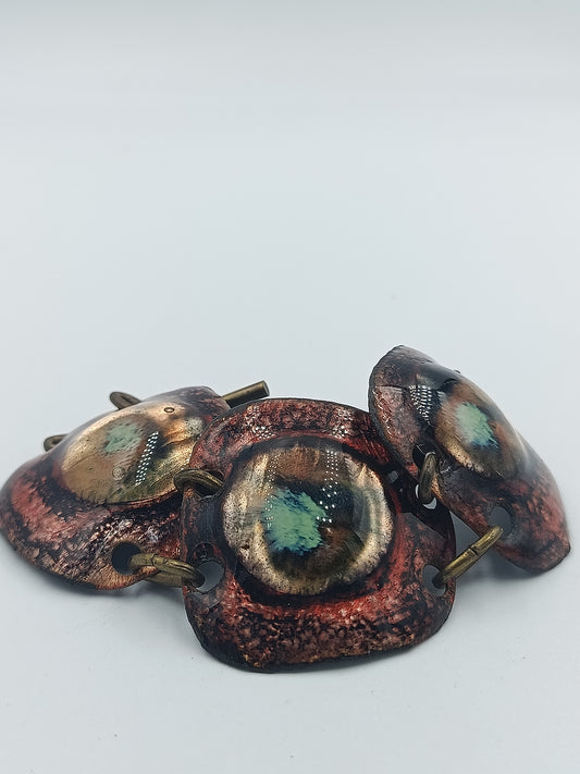 Vintage Kupferarmband mit Emaille-Elementen