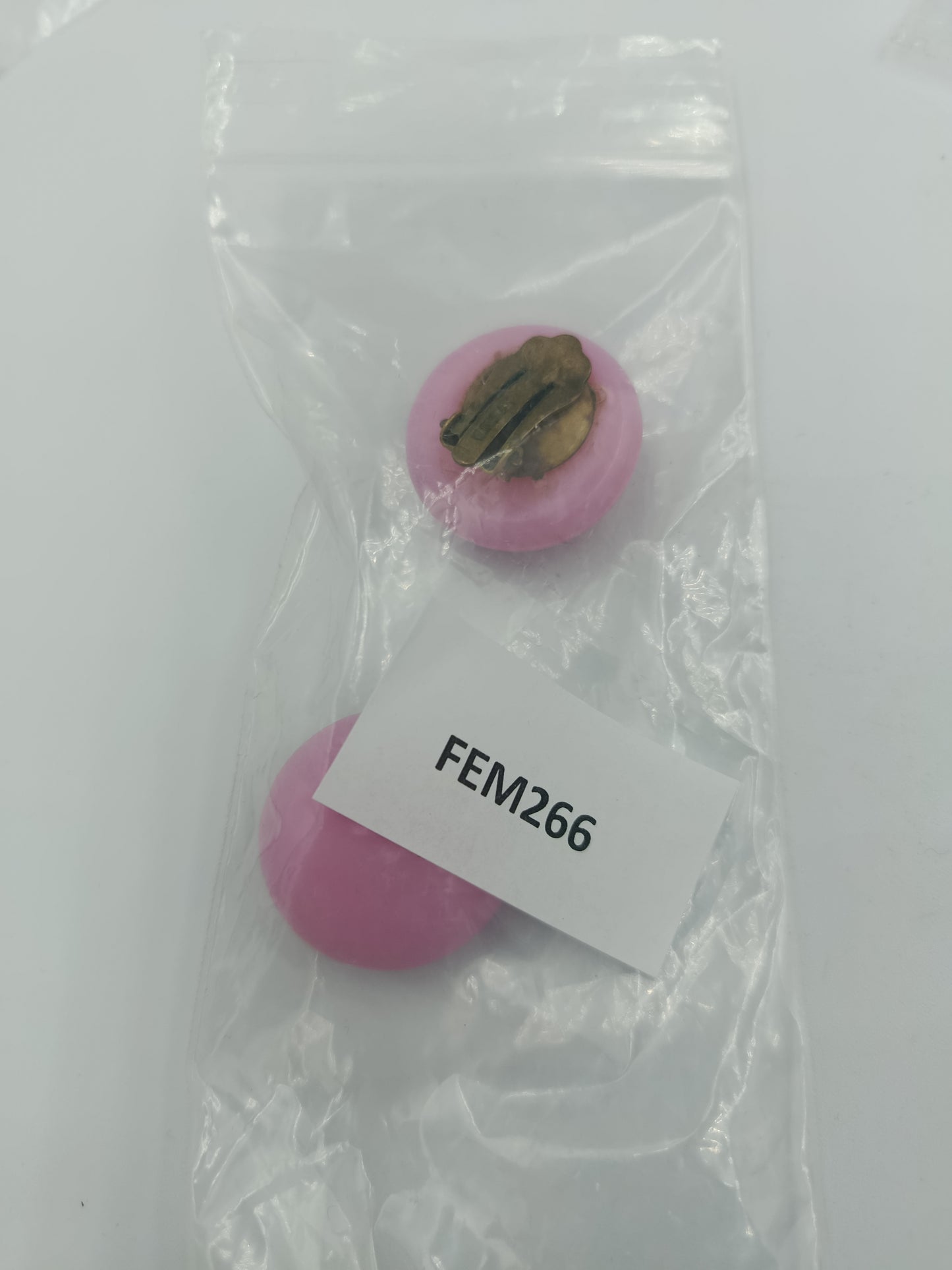 Vintage-Clip-Ohrringe in Rosa