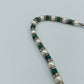 Perlenkette mit Malachit-Optik & Strass, magnetischer Verschluss