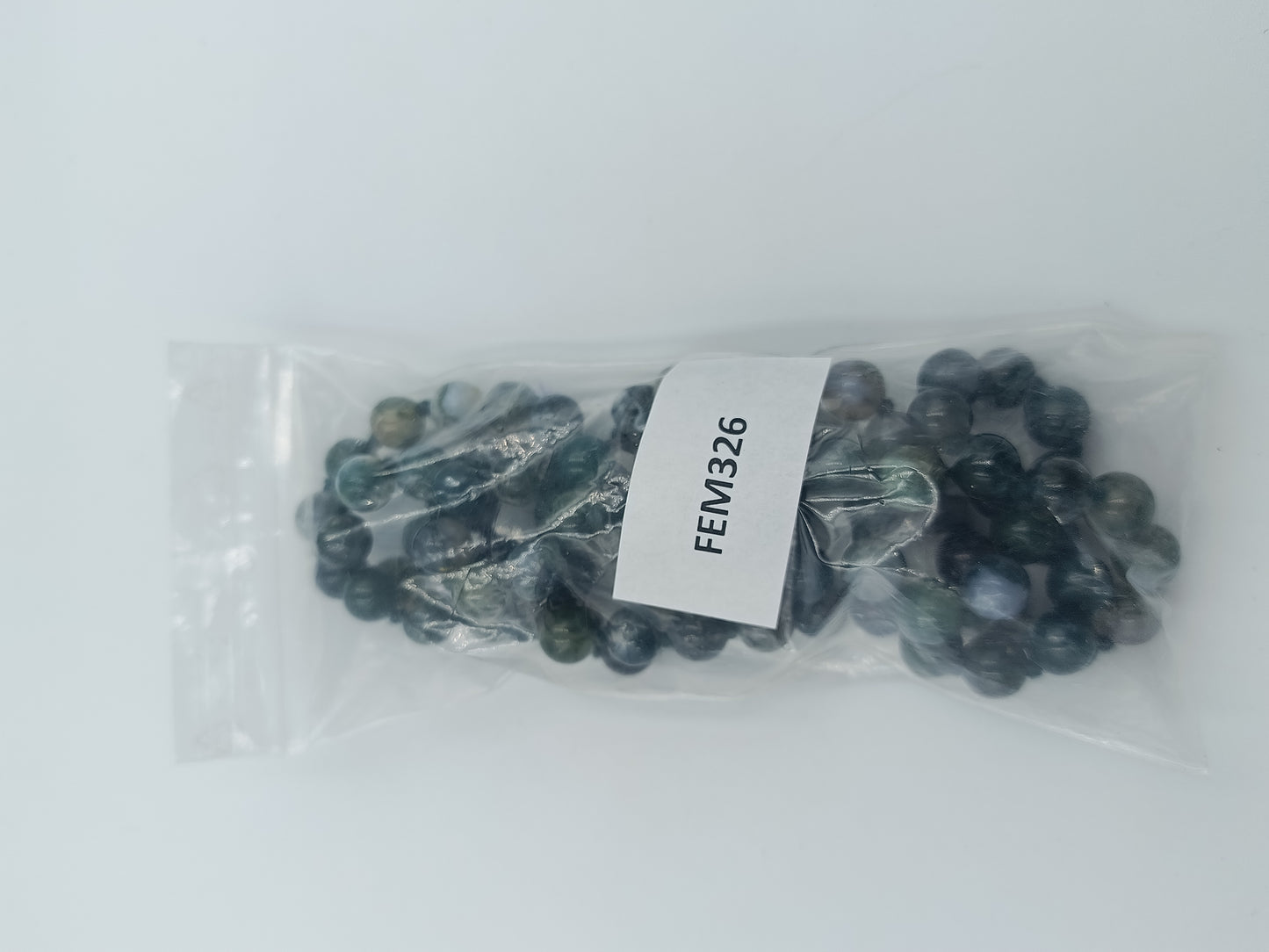 Edelstein-Kette aus Moosachat in Grüntönen