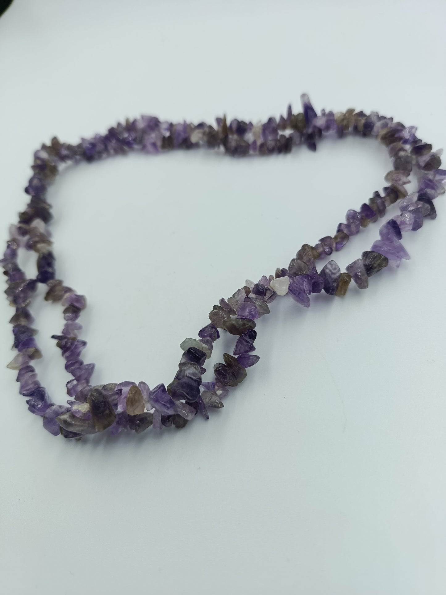 Amethyst-Splitterkette in Natursteinoptik