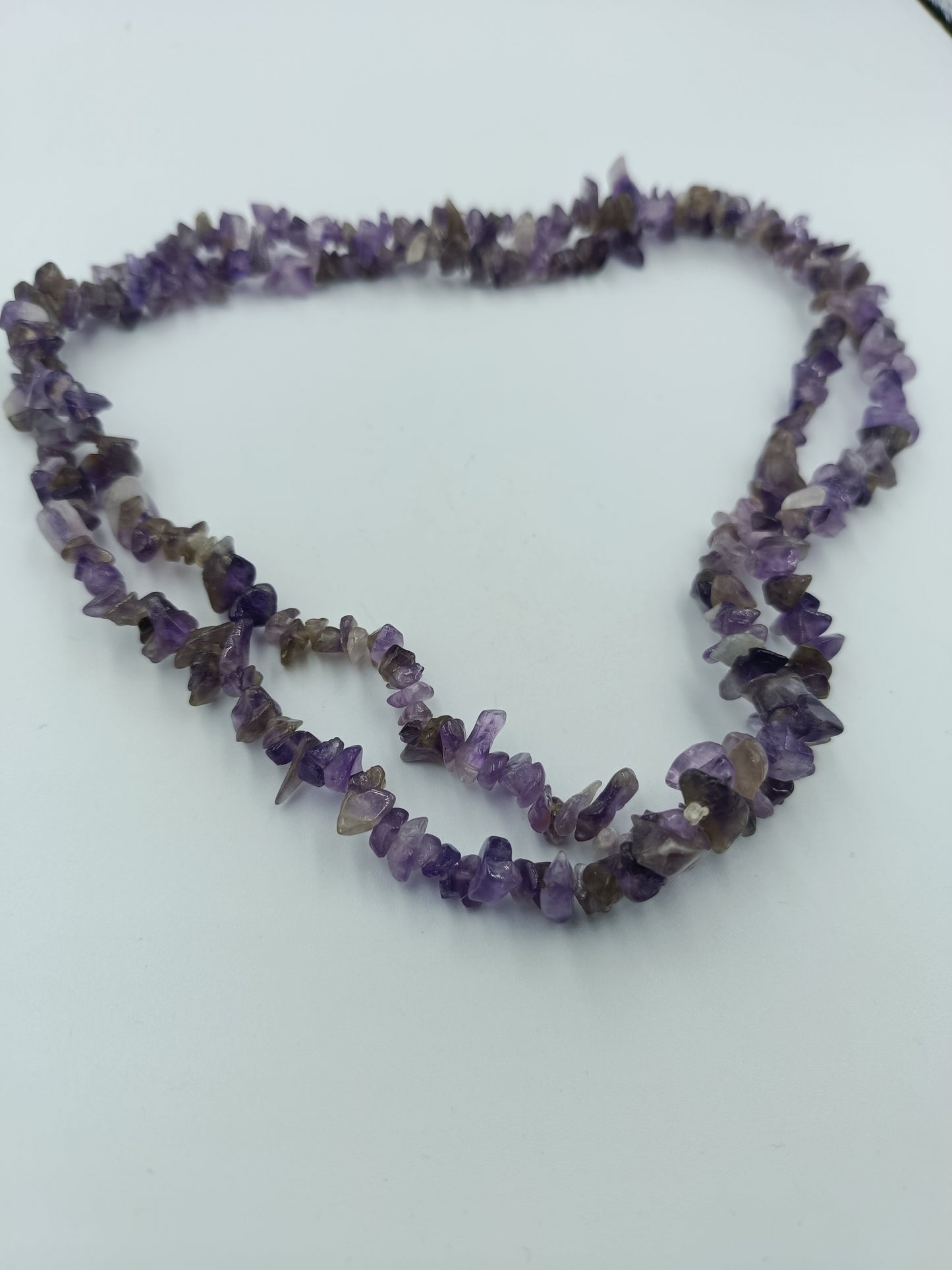 Amethyst-Splitterkette in Natursteinoptik