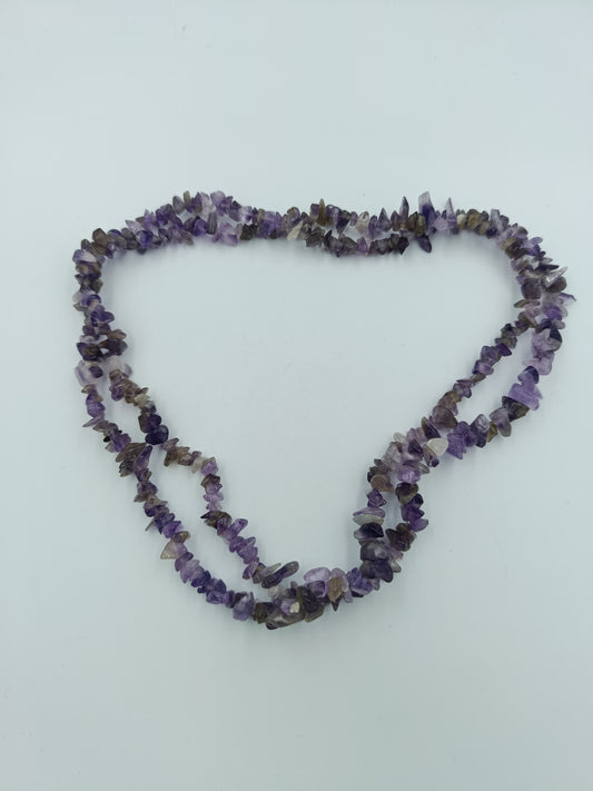 Amethyst-Splitterkette in Natursteinoptik