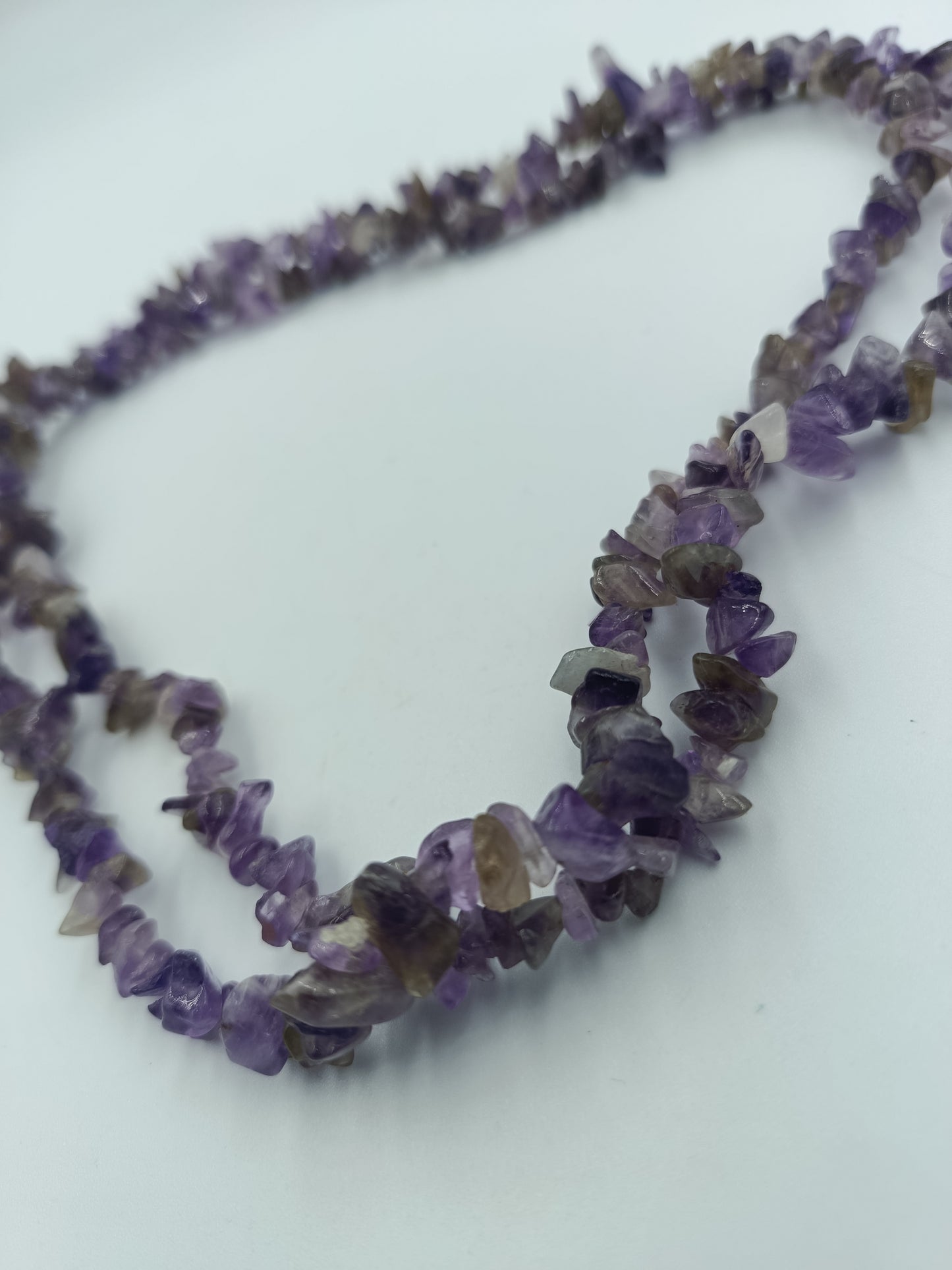 Amethyst-Splitterkette in Natursteinoptik