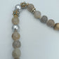 Statement-Halskette mit Achatperlen & Strass-Elementen