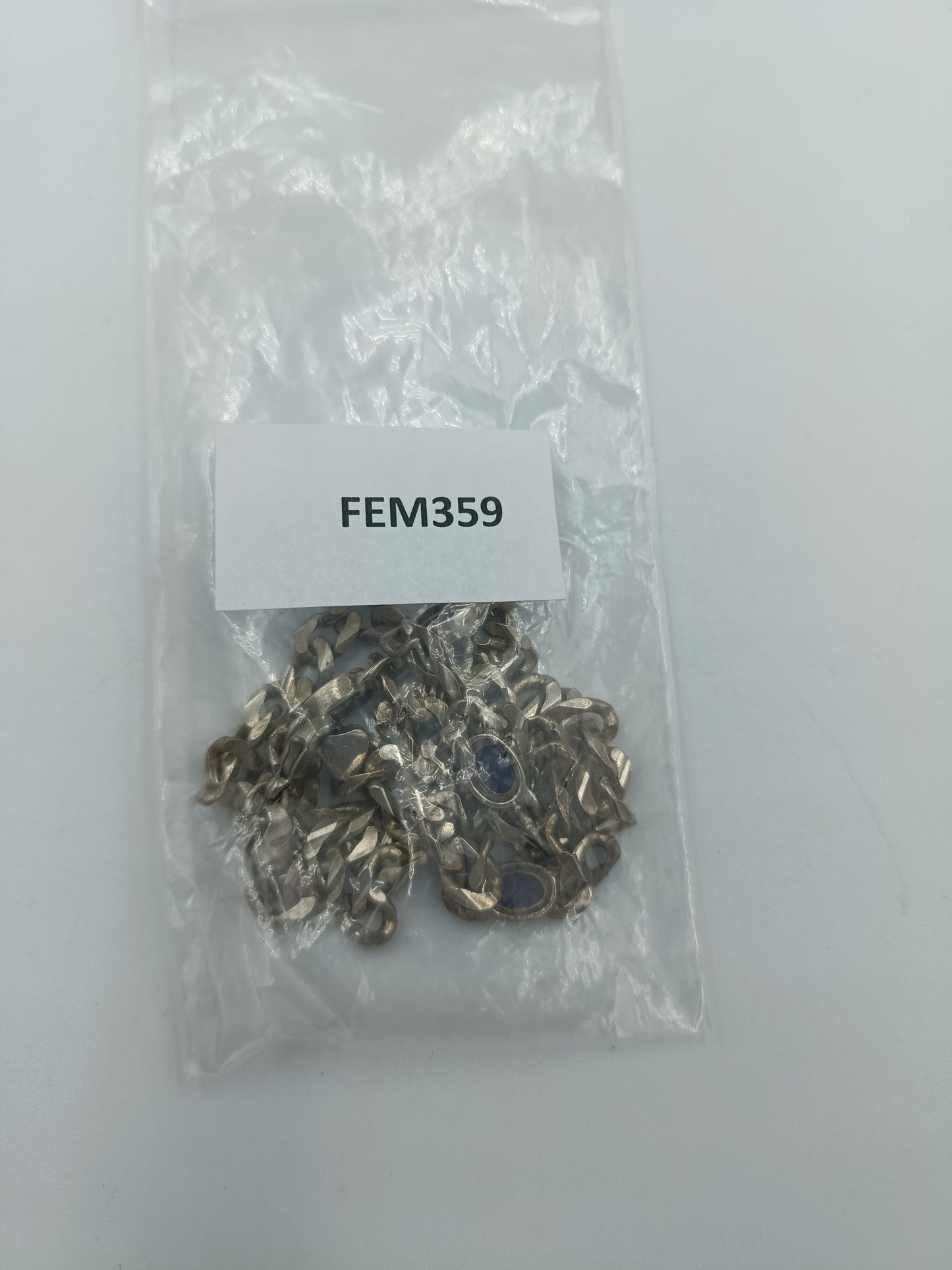 925 Silberkette mit blauen Steinen