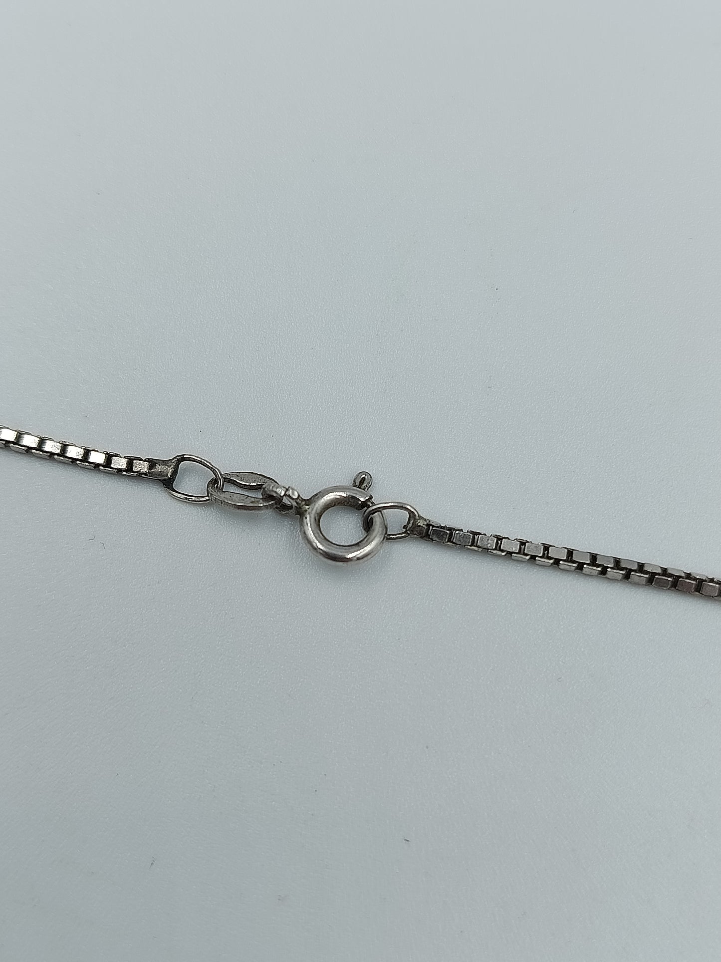 925 Silberkette mit blauem Anhänger